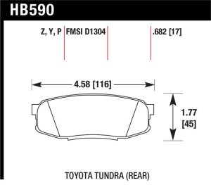 Toyota Land Cruiser Brake Pads - Rear - Hawk Performance - Super Duty - `08-`10 Toyota Land Cruiser Brake Pads - Rear - Hawk Performance - Super Duty - `08-`10
